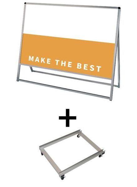 常磐精工 ボードスタンド バリウススタンド看板 アルミ複合板1200×900片面 アームキャスターセット VASKAP-1200X900K-KSET|【店舗用品】