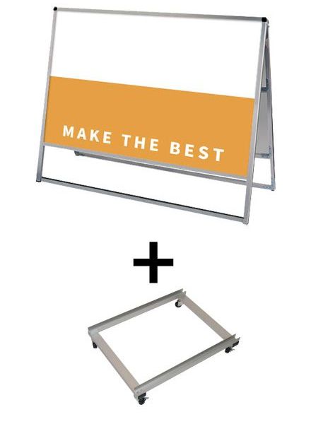 常磐精工 ボードスタンド バリウススタンド看板 アルミ複合板1200×900両面 アームキャスターセット VASKAP-1200X900R-KSET|【店舗用品】