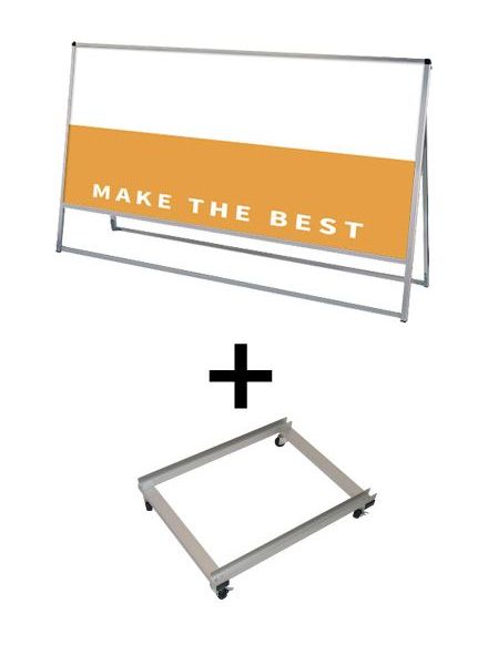 常磐精工 ボードスタンド バリウススタンド看板 アルミ複合板1800×900片面 アームキャスターセット VASKAP-1800X900K-KSET|【店舗用品】