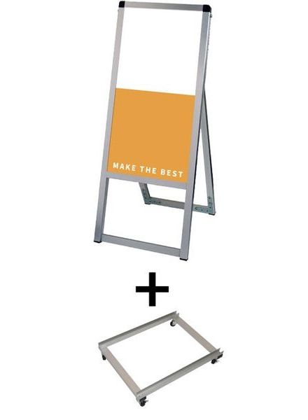 常磐精工 ボードスタンド バリウススタンド看板 アルミ複合板 300×600片面 アームキャスターセット VASKAP-300X600K-KSET|【店舗用品】