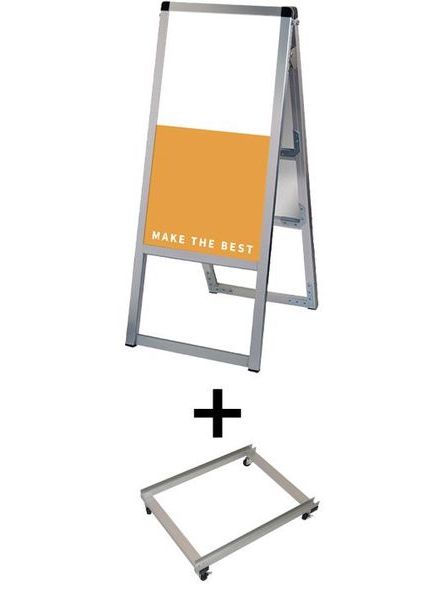 常磐精工 ボードスタンド バリウススタンド看板 アルミ複合板 300×600両面 アームキャスターセット VASKAP-300X600R-KSET|【店舗用品】