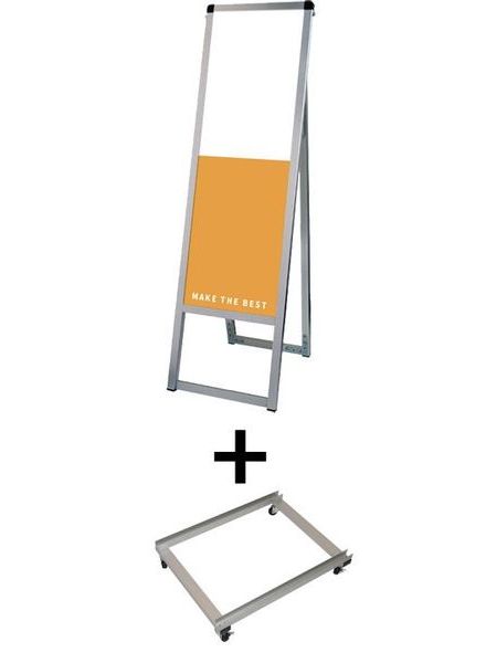 常磐精工 ボードスタンド バリウススタンド看板 アルミ複合板 300×900片面 アームキャスターセット VASKAP-300X900K-KSET|【店舗用品】