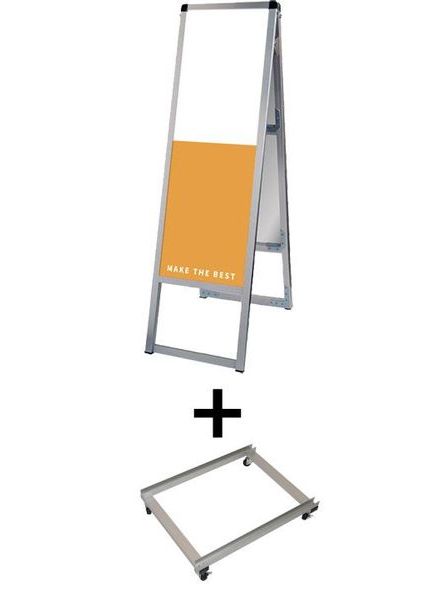 常磐精工 ボードスタンド バリウススタンド看板 アルミ複合板 300×900両面 アームキャスターセット VASKAP-300X900R-KSET|【店舗用品】