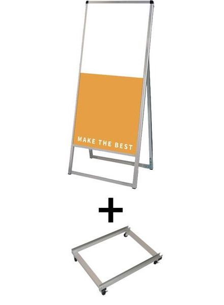 常磐精工 ボードスタンド バリウススタンド看板 アルミ複合板 450×1200片面 アームキャスターセット VASKAP-450X1200K-KSET|【店舗用品】