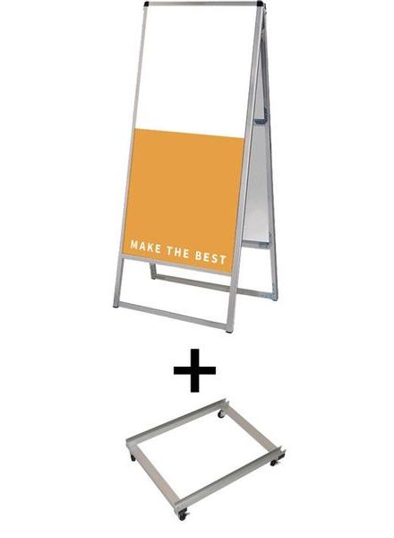 常磐精工 ボードスタンド バリウススタンド看板 アルミ複合板 450×1200両面 アームキャスターセット VASKAP-450X1200R-KSET|【店舗用品】