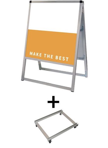 常磐精工 ボードスタンド バリウススタンド看板 アルミ複合板 450×450両面 アームキャスターセット VASKAP-450X450R-KSET|【店舗用品】