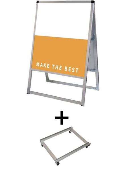 常磐精工 ボードスタンド バリウススタンド看板 アルミ複合板 450×600両面 アームキャスターセット VASKAP-450X600R-KSET|【店舗用品】