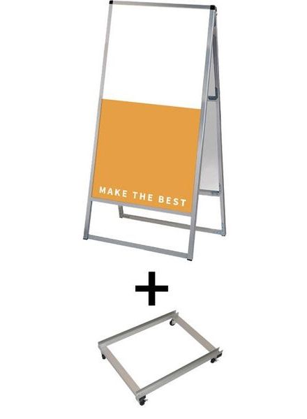 常磐精工 ボードスタンド バリウススタンド看板 アルミ複合板 600×1200両面 アームキャスターセット VASKAP-600X1200R-KSET|【店舗用品】