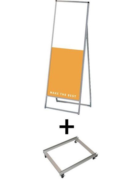 常磐精工 ボードスタンド バリウススタンド看板 アルミ複合板 600×1800片面 アームキャスターセット VASKAP-600X1800K-KSET|【店舗用品】