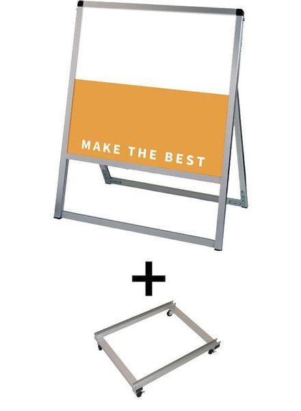 常磐精工 ボードスタンド バリウススタンド看板 アルミ複合板 600×600片面 アームキャスターセット VASKAP-600X600K-KSET|【店舗用品】