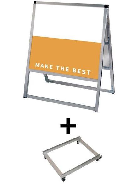 常磐精工 ボードスタンド バリウススタンド看板 アルミ複合板 600×600両面 アームキャスターセット VASKAP-600X600R-KSET|【店舗用品】