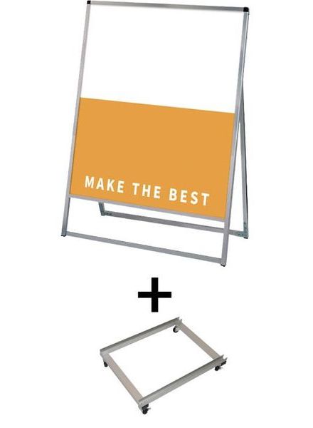 常磐精工 ボードスタンド バリウススタンド看板 アルミ複合板 900×1200片面 アームキャスターセット VASKAP-900X1200K-KSET|【店舗用品】