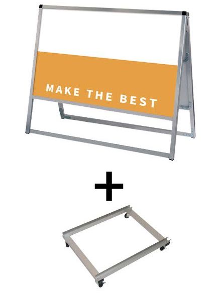 常磐精工 ボードスタンド バリウススタンド看板 アルミ複合板 900×450両面 アームキャスターセット VASKAP-900X450R-KSET|【店舗用品】