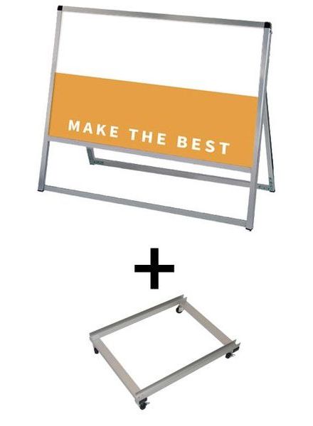 常磐精工 ボードスタンド バリウススタンド看板 アルミ複合板 900×600片面 アームキャスターセット VASKAP-900X600K-KSET|【店舗用品】