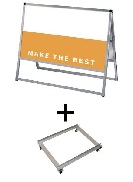 常磐精工 ボードスタンド バリウススタンド看板 アルミ複合板 900×600両面 アームキャスターセット VASKAP-900X600R-KSET|【店舗用品】