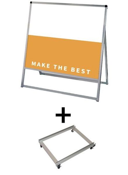 常磐精工 ボードスタンド バリウススタンド看板 アルミ複合板 900×900片面 アームキャスターセット VASKAP-900X900K-KSET|【店舗用品】