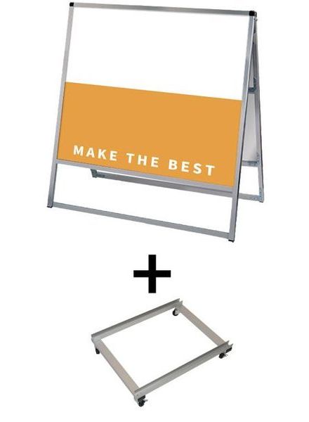 常磐精工 ボードスタンド バリウススタンド看板 アルミ複合板 900×900両面 アームキャスターセット VASKAP-900X900R-KSET|【店舗用品】