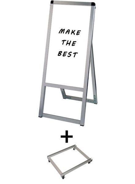 常磐精工 マーカースタンド バリウススタンド看板ホワイトボード 300×600片面 アームキャスターセット VASKWB-300X600K-KSET|【店舗用品】