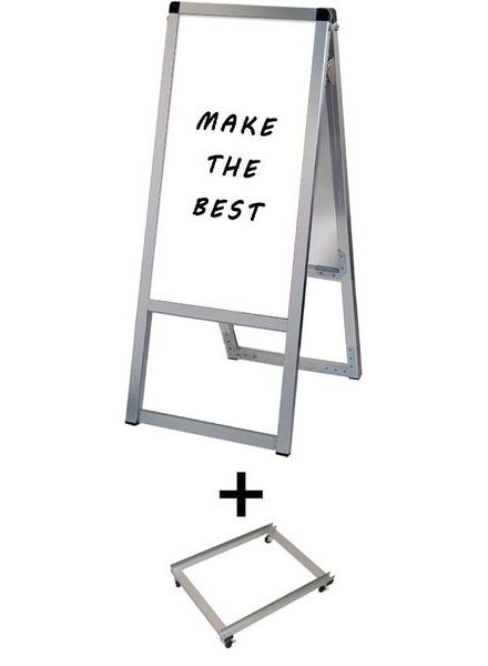 常磐精工 マーカースタンド バリウススタンド看板ホワイトボード 300×600両面 アームキャスターセット VASKWB-300X600R-KSET|【店舗用品】