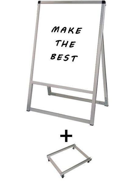 常磐精工 マーカースタンド バリウススタンド看板ホワイトボード 450×600片面 アームキャスターセット VASKWB-450X600K-KSET|【店舗用品】