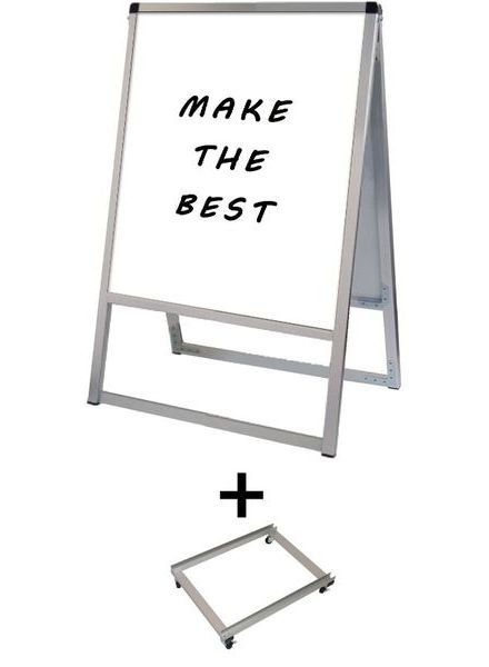 常磐精工 マーカースタンド バリウススタンド看板ホワイトボード 450×600両面 アームキャスターセット VASKWB-450X600R-KSET|【店舗用品】
