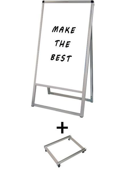 常磐精工 マーカースタンド バリウススタンド看板ホワイトボード 450×900片面 アームキャスターセット VASKWB-450X900K-KSET|【店舗用品】