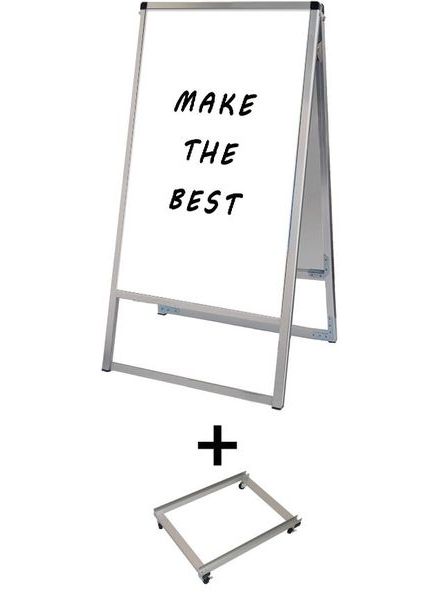 常磐精工 マーカースタンド バリウススタンド看板ホワイトボード 450×900両面 アームキャスターセット VASKWB-450X900R-KSET|【店舗用品】
