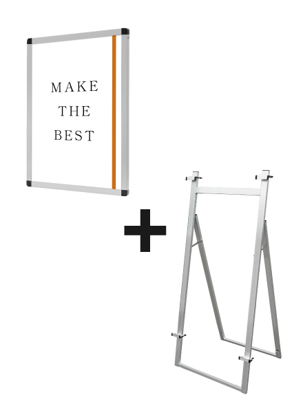 常磐精工 パネルスタンド アルミフリーイーゼル600 A1パネルセット AFEZ600-VPA1-SET|【店舗用品】