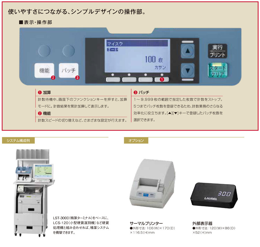 ローレルバンクマシン 紙幣計数機 FPA-110 の商品ページ｜日本機器通販