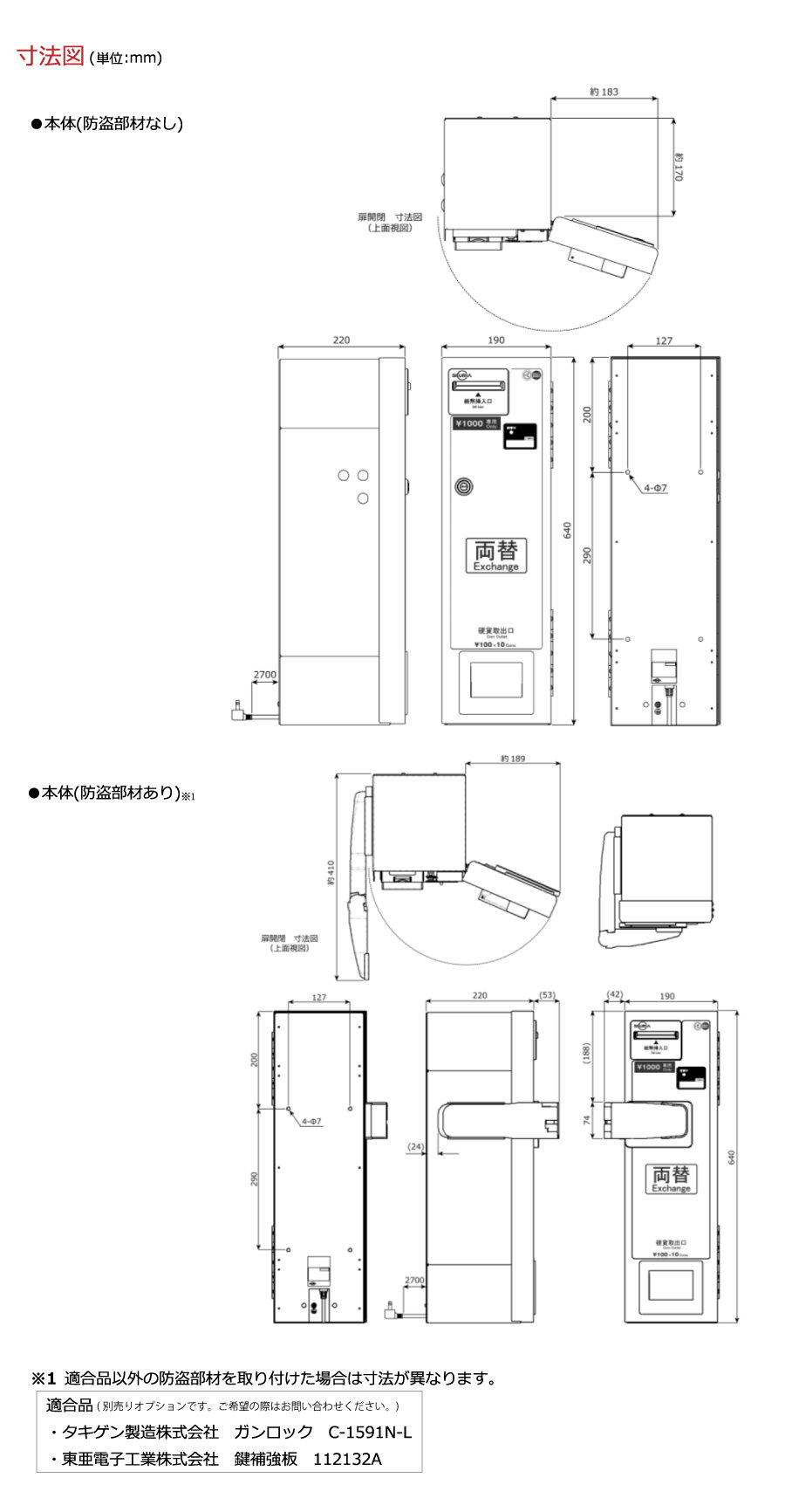 2024年度発行新紙幣対応】【車上渡し】東亜電子工業 両替機 MC11D の