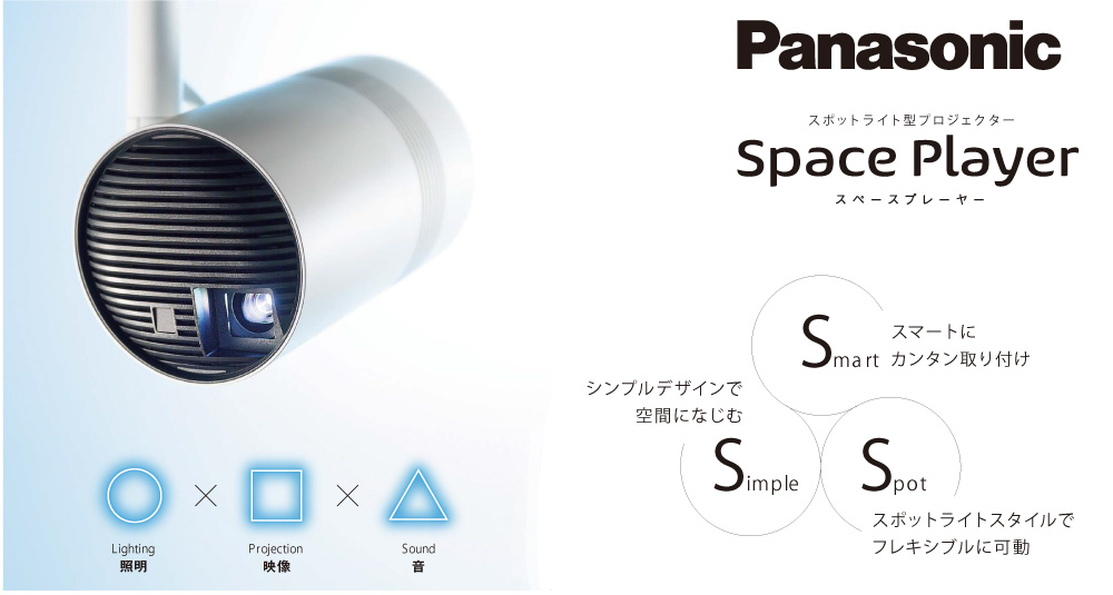 オンラインストアファッション パナソニック Space Player配線ダクト取付け型（ホワイト）NTN91000W ホームプロジェクター 