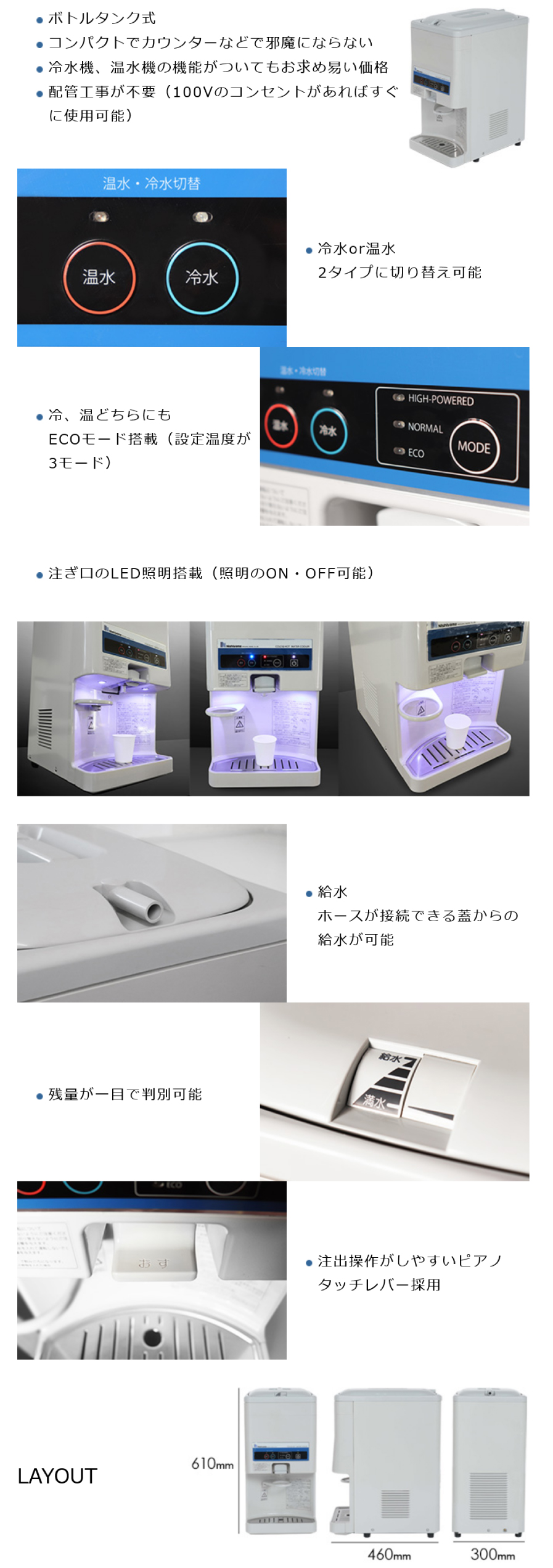 車上渡し】西山工業 冷水機 ウォータークーラー (卓上タンクタイプ
